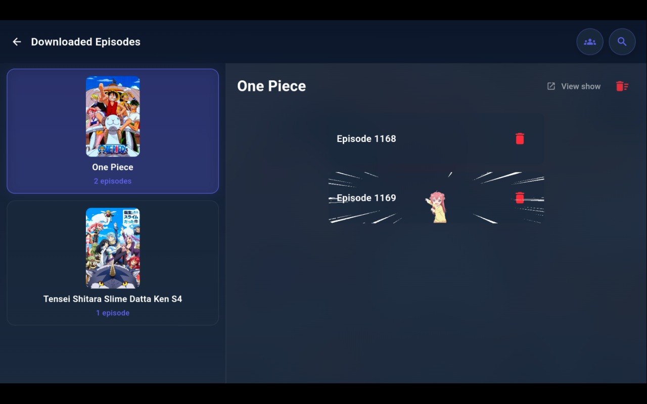 Anime Updates completed downloads screen